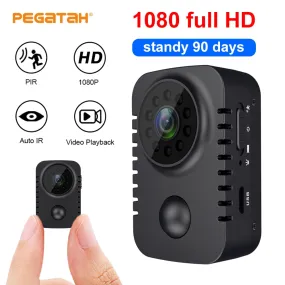 1080P Mini Body Camera HD Video Security Surveillance Recorder Camera Night Vision Motion Activated Small Nanny Cam PIR Cameras