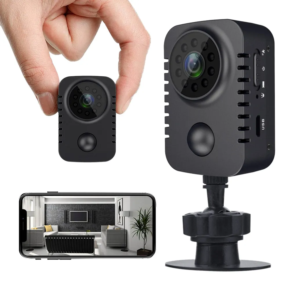 1080P Mini Body Camera HD Video Security Surveillance Recorder Camera Night Vision Motion Activated Small Nanny Cam PIR Cameras