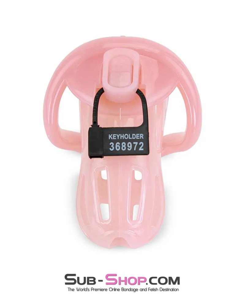 1533AR-SIS      Prison Sissy Bitch Pink Jailhouse Cock Locking Male Chastity Cage