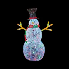 160 LEDs Soft Acrylic Snowman 1.3m- Multi-Coloured