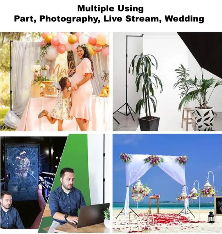 2 X 2M Lightweight Adjustable Backdrop Support Stand Photography Kit