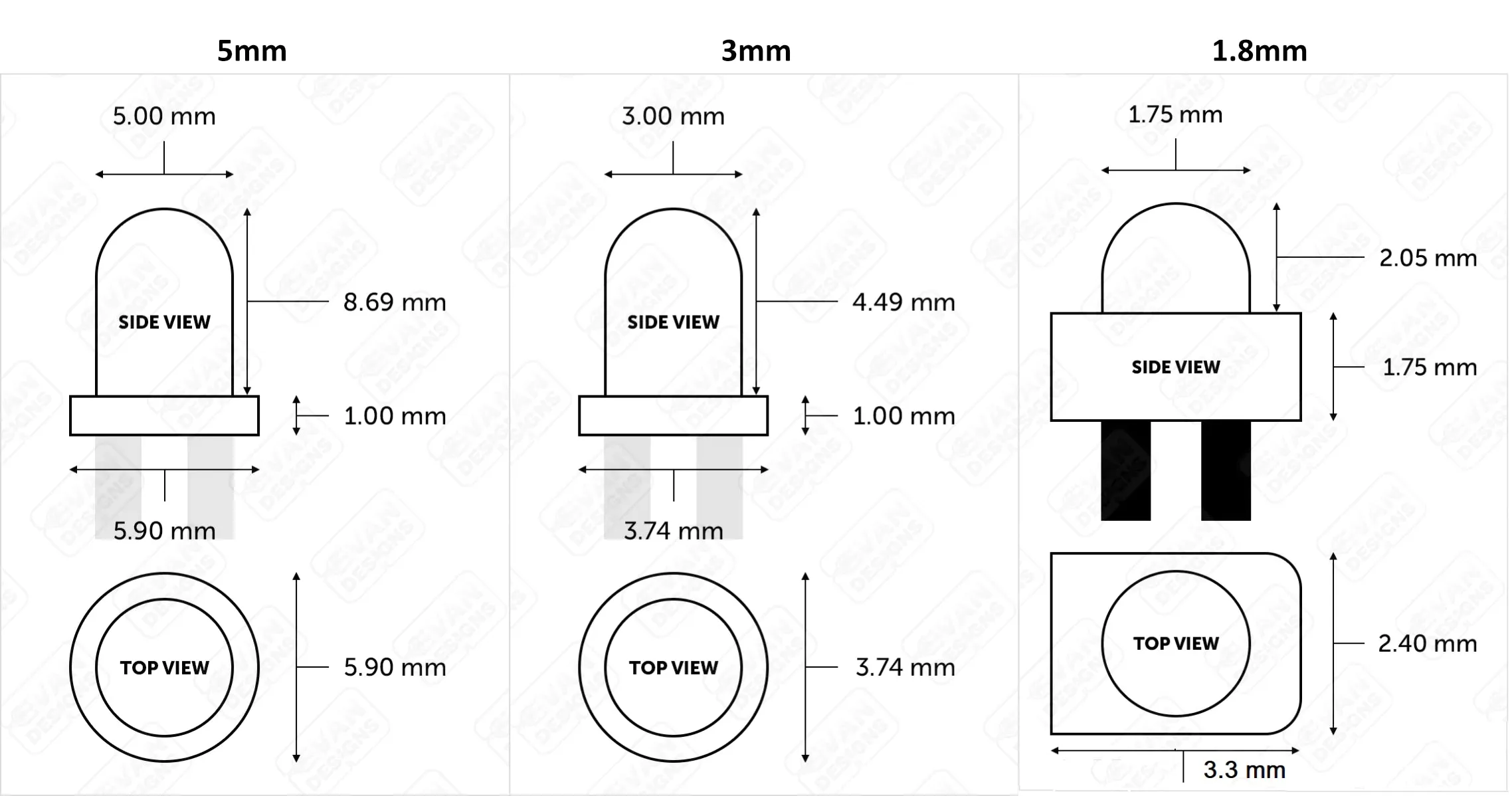 3 Volt Flashing Bulb LEDs