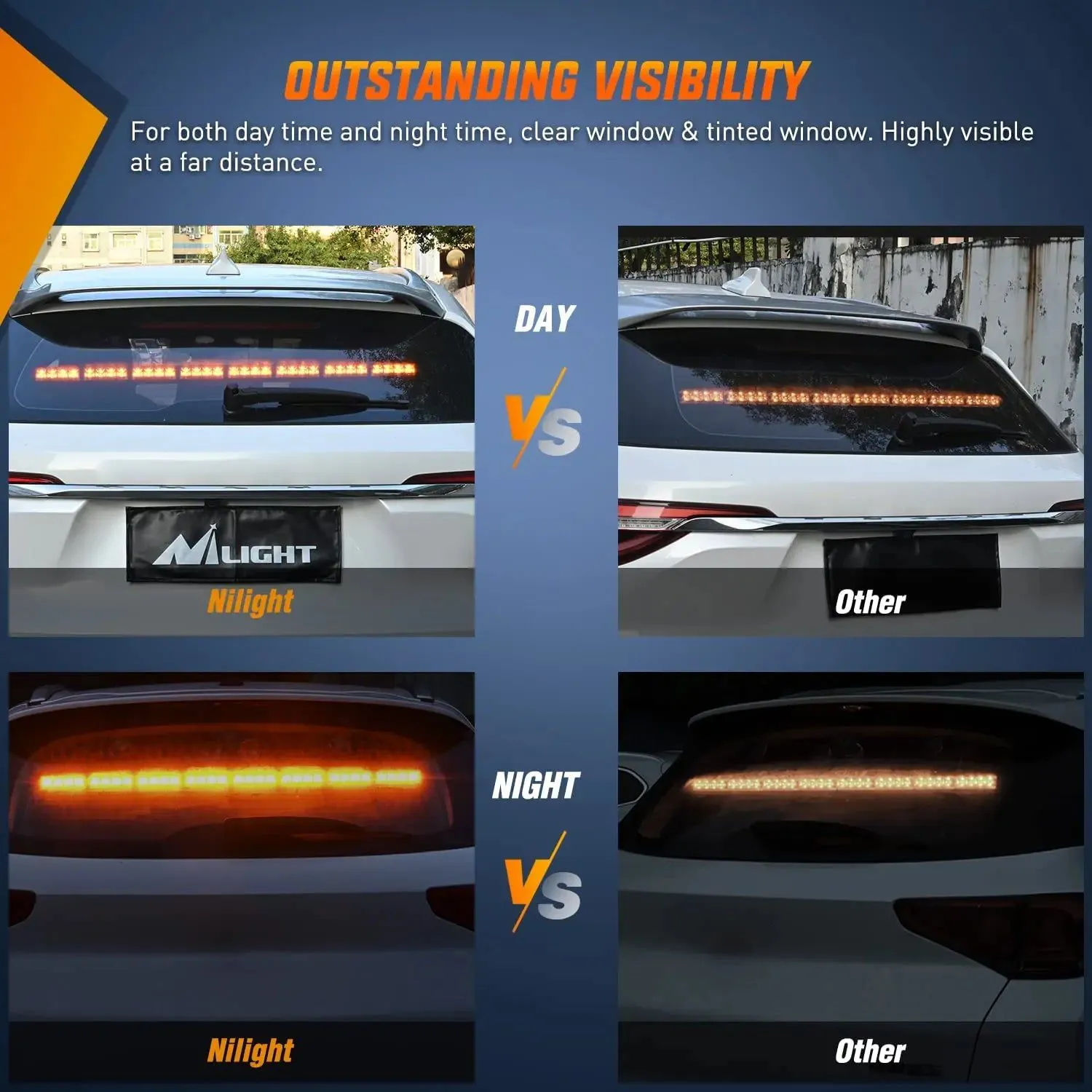 35 Inch 32 Leds Traffic Advisor Strobe Amber Light Bar