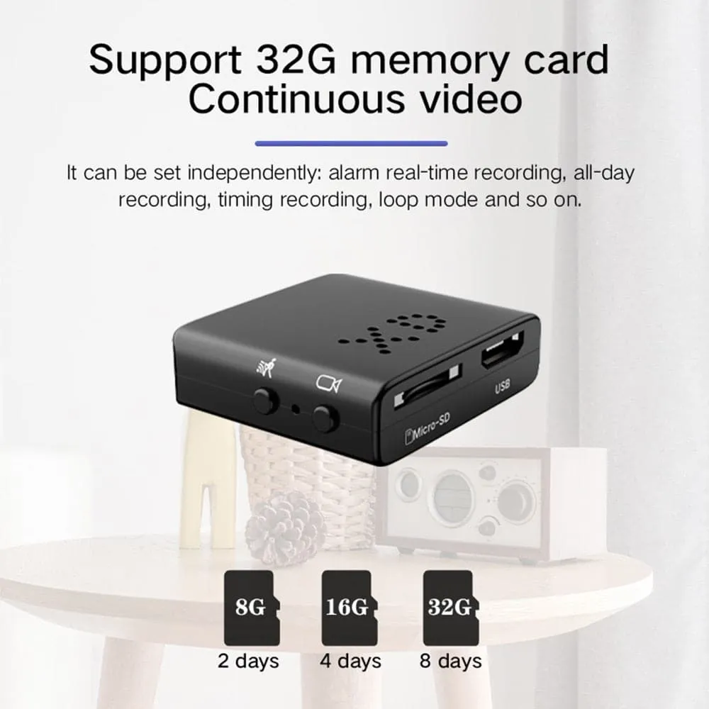 4K Full HD 1080P Mini IP Cam - WiFi | Night Vision | IR-CUT  | Motion Detection