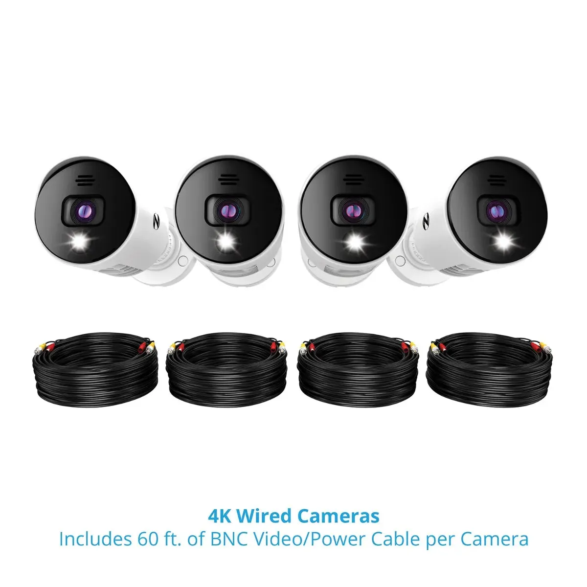8 Channel 4K Bluetooth DVR with 1TB Hard Drive and 4 Wired 4K Spotlight Cameras with Audio Alerts and Sirens