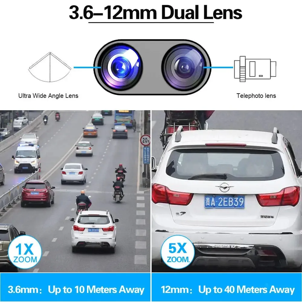 8MP Tuya Smart Dual Lens Wifi IP Camera Auto Tracking Wireless Security Cam Outdoor Street PTZ CCTV Surveillance Camera 5X Zoom