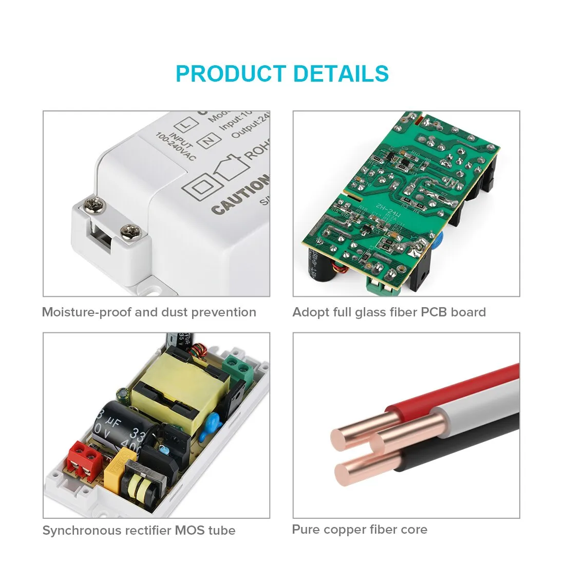 AC 100V 240V to DC 12V 24V Driver Transformer Power Supply for LED Strip Lights Constant Voltage LED Projects Dimmable