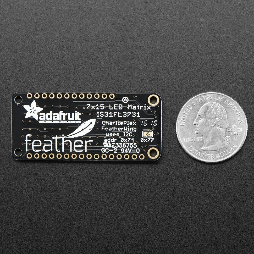 Adafruit 15x7 CharliePlex LED Matrix Display FeatherWing