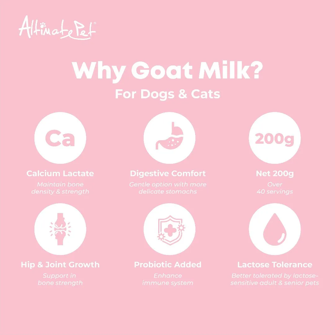 Altimate Pet Goat Milk Powder For Puppies - Over 40 Servings (200g)