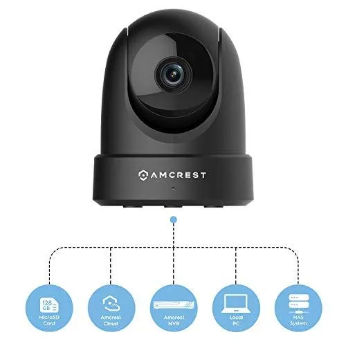 Amcrest 4MP UltraHD Indoor WiFi Camera, Security IP Camera with Pan/Tilt, Two-Way Audio, Night Vision, Remote Viewing, Dual-Band 5ghz/2.4ghz, 4-Megapixel @~20FPS, Wide 120° FOV, IP4M-1051B (Black)