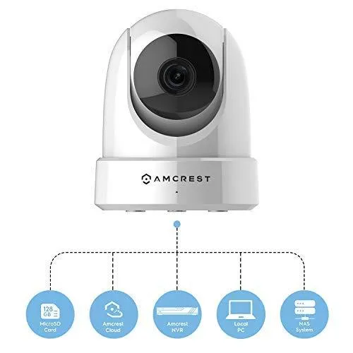 Amcrest 4MP UltraHD Indoor WiFi Camera, Security IP Camera with Pan/Tilt, Two-Way Audio, Night Vision, Remote Viewing, Dual-Band 5ghz/2.4ghz, 4-Megapixel @~20FPS, Wide 120° FOV, IP4M-1051W (White)