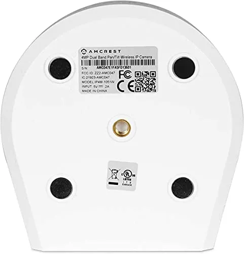 Amcrest 4MP UltraHD Indoor WiFi Camera, Security IP Camera with Pan/Tilt, Two-Way Audio, Night Vision, Remote Viewing, Dual-Band 5ghz/2.4ghz, 4-Megapixel @~20FPS, Wide 120° FOV, IP4M-1051W (White)