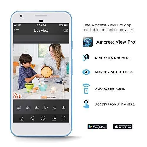 Amcrest 4MP UltraHD Indoor WiFi Camera, Security IP Camera with Pan/Tilt, Two-Way Audio, Night Vision, Remote Viewing, Dual-Band 5ghz/2.4ghz, 4-Megapixel @~20FPS, Wide 120° FOV, IP4M-1051W (White)