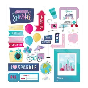 American Crafts - Shimelle Sparkle City Collection - Chipboard Stickers with Foil Accents*