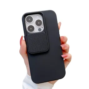 Anymob iPhone Black Window Phone Case Slide Lens Protection Shockproof Cover