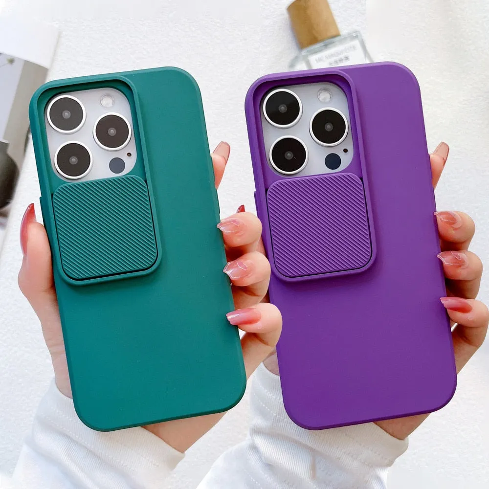 Anymob iPhone Gray Window Phone Case Slide Lens Protection Shockproof Cover