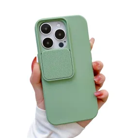 Anymob iPhone Green Window Phone Case Slide Lens Protection Shockproof Cover