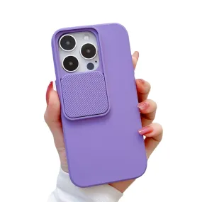 Anymob iPhone Lavender Window Phone Case Slide Lens Protection Shockproof Cover