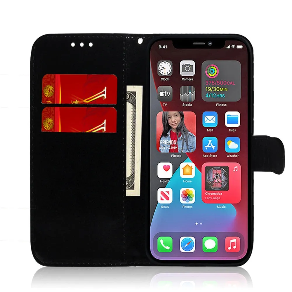 Anymob iPhone Light Blue Smooth Surface Mirror Leather Case Flip Wallet With Card Slots Cover
