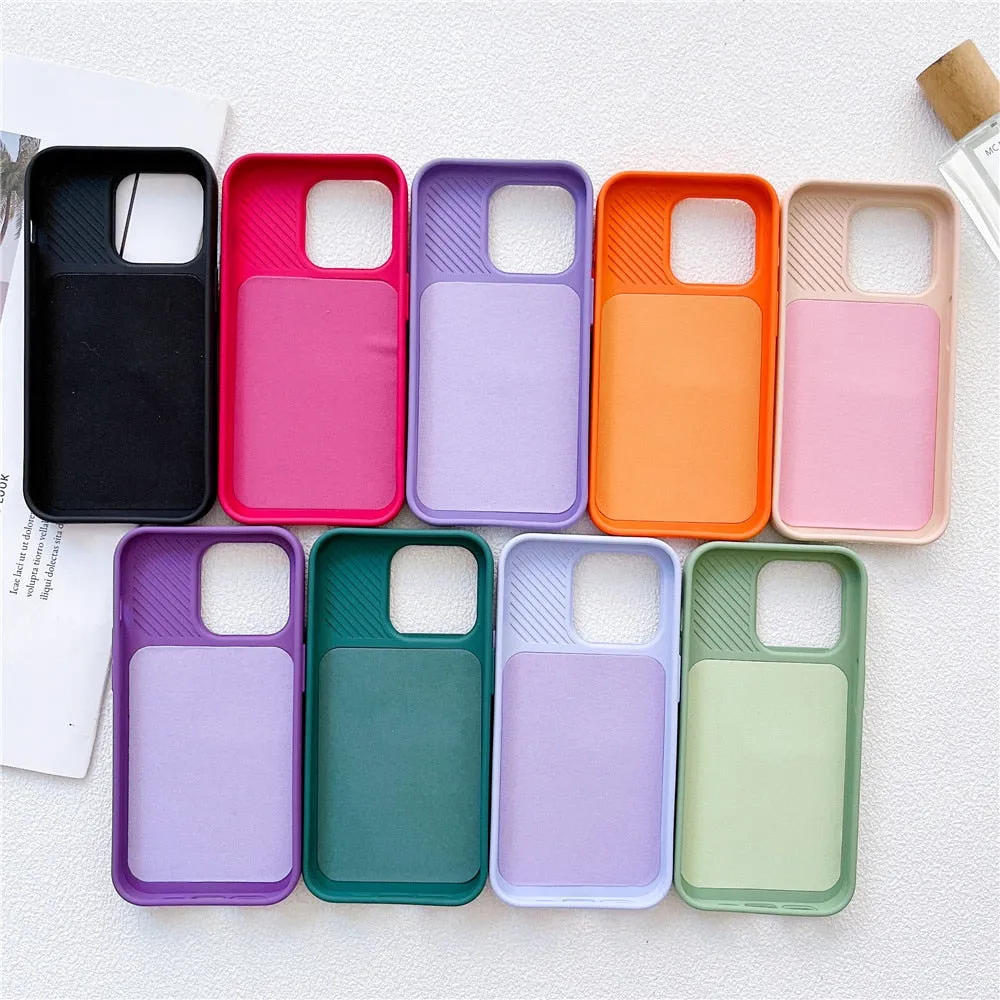 Anymob iPhone Magenta Window Phone Case Slide Lens Protection Shockproof Cover