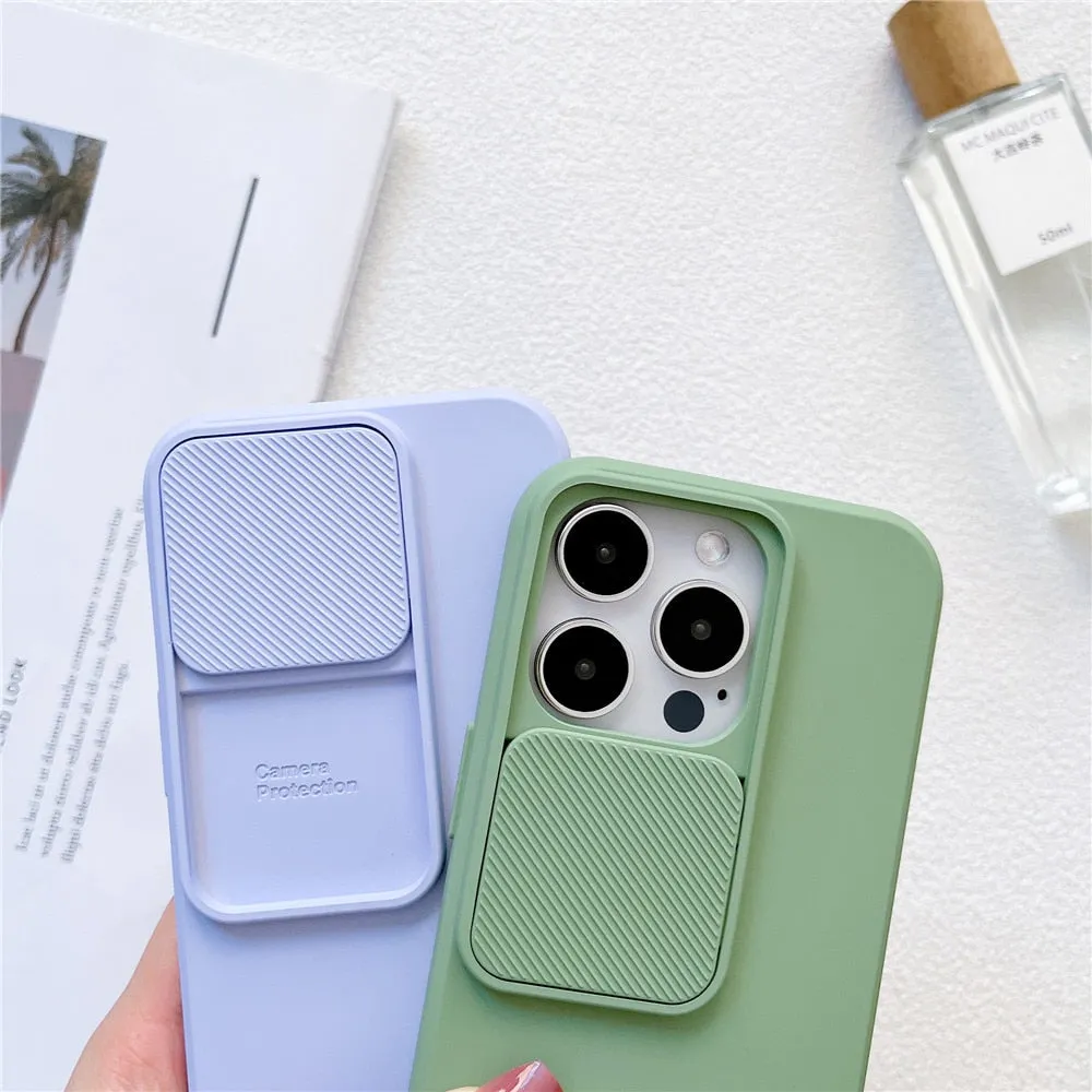 Anymob iPhone Magenta Window Phone Case Slide Lens Protection Shockproof Cover