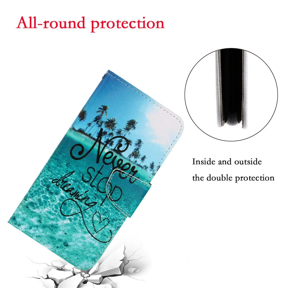 Anymob iPhone Ocean Star Flip Phone Cases Magnetic Leather Wallet Back Cover
