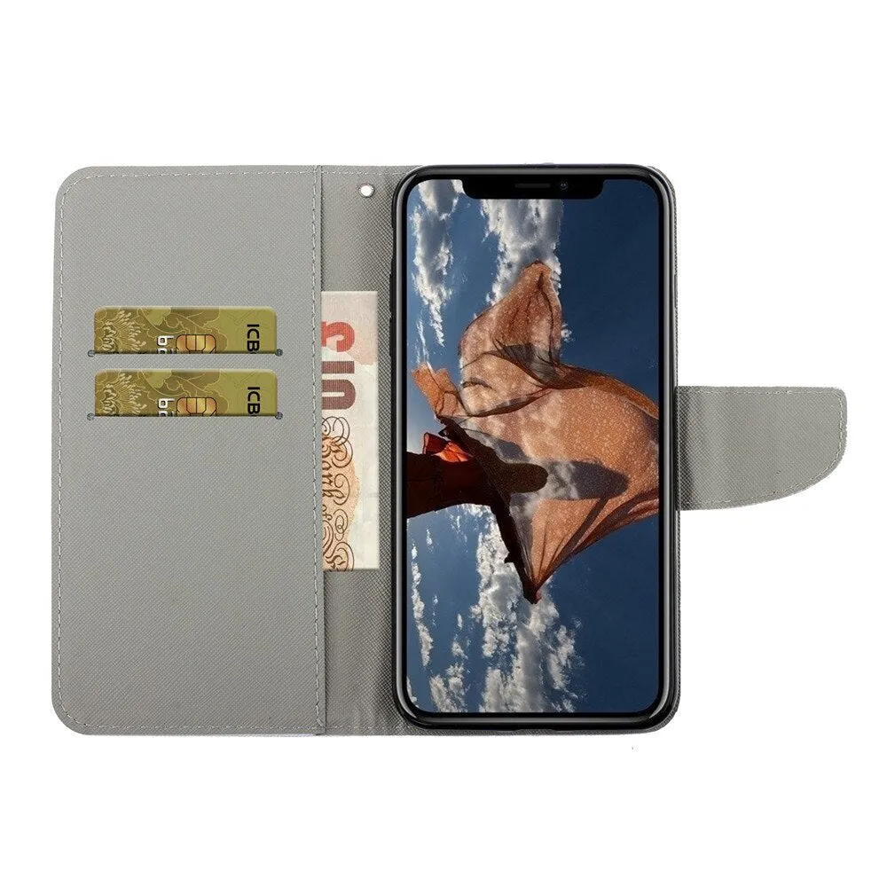 Anymob iPhone Ocean Star Flip Phone Cases Magnetic Leather Wallet Back Cover
