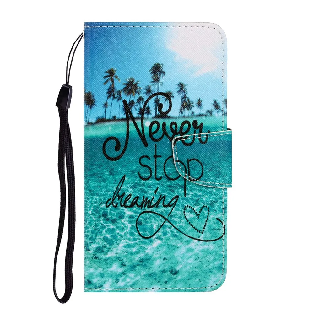 Anymob iPhone Ocean Star Flip Phone Cases Magnetic Leather Wallet Back Cover