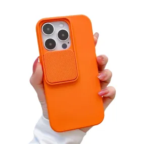 Anymob iPhone Orange Window Phone Case Slide Lens Protection Shockproof Cover