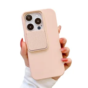 Anymob iPhone Pink Window Phone Case Slide Lens Protection Shockproof Cover