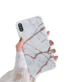 Anymob iPhone White Case Cover Marble Silicon Phone Cover