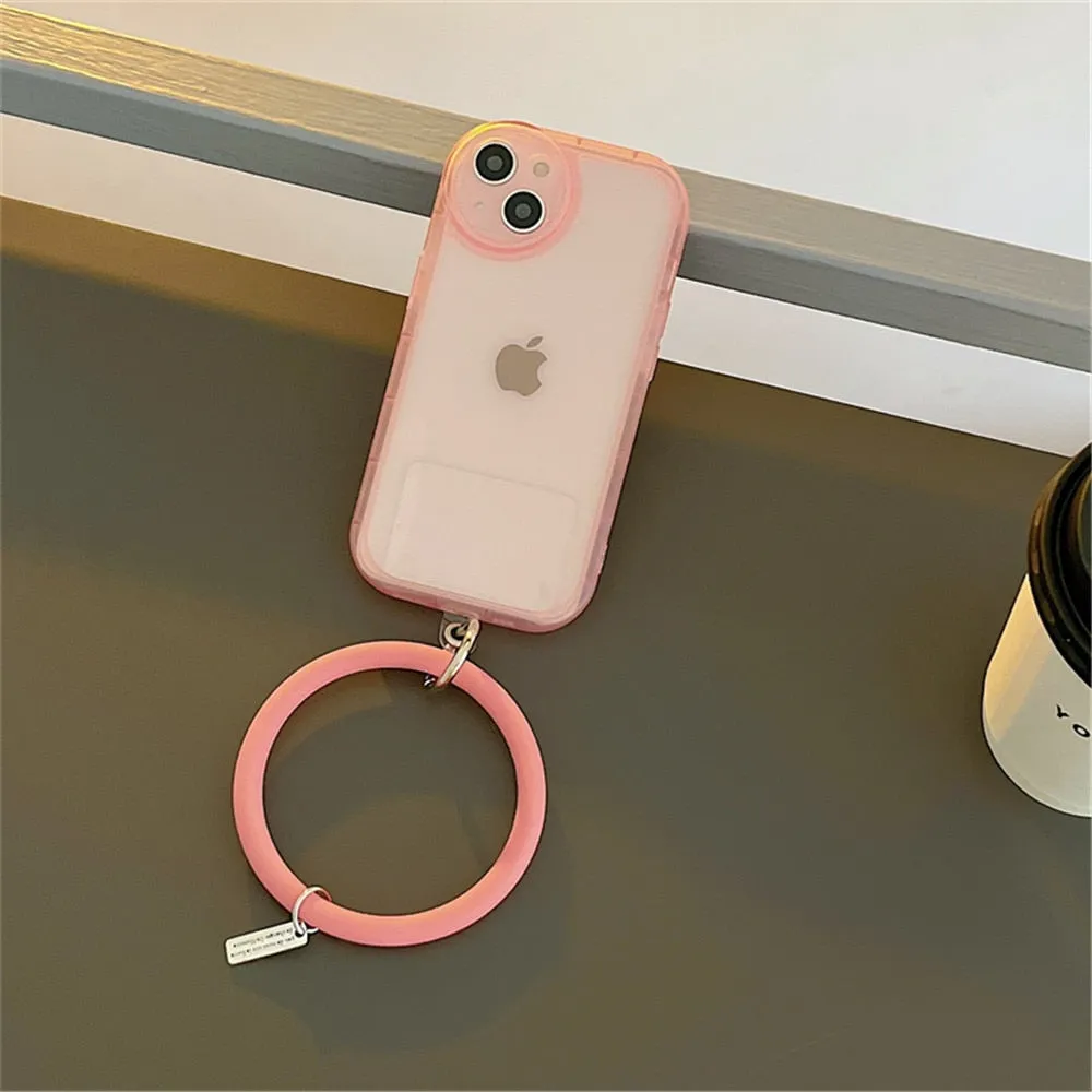 Anymob iPhone white Stylish Wristband Ring Clear Soft Phone Case Shockproof Bracelet Silicon Cover