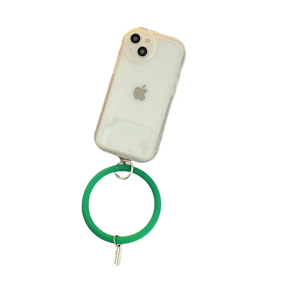 Anymob iPhone white Stylish Wristband Ring Clear Soft Phone Case Shockproof Bracelet Silicon Cover