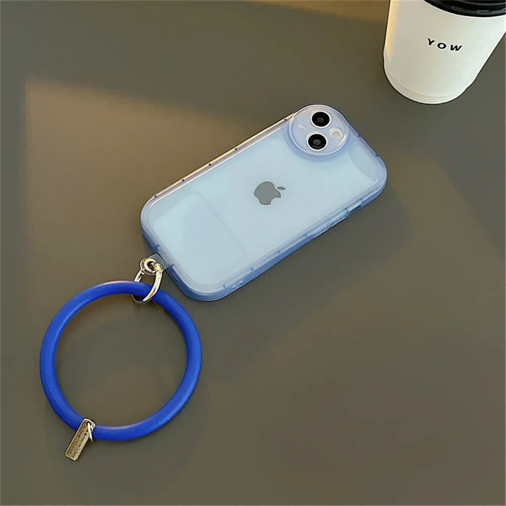 Anymob iPhone white Stylish Wristband Ring Clear Soft Phone Case Shockproof Bracelet Silicon Cover