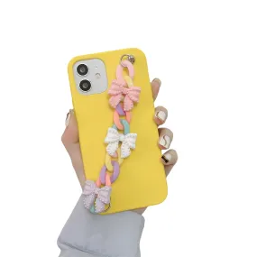 Anymob iPhone Yellow Bracelet Phone Case Mini Colorful Chain Soft Silicon Cover