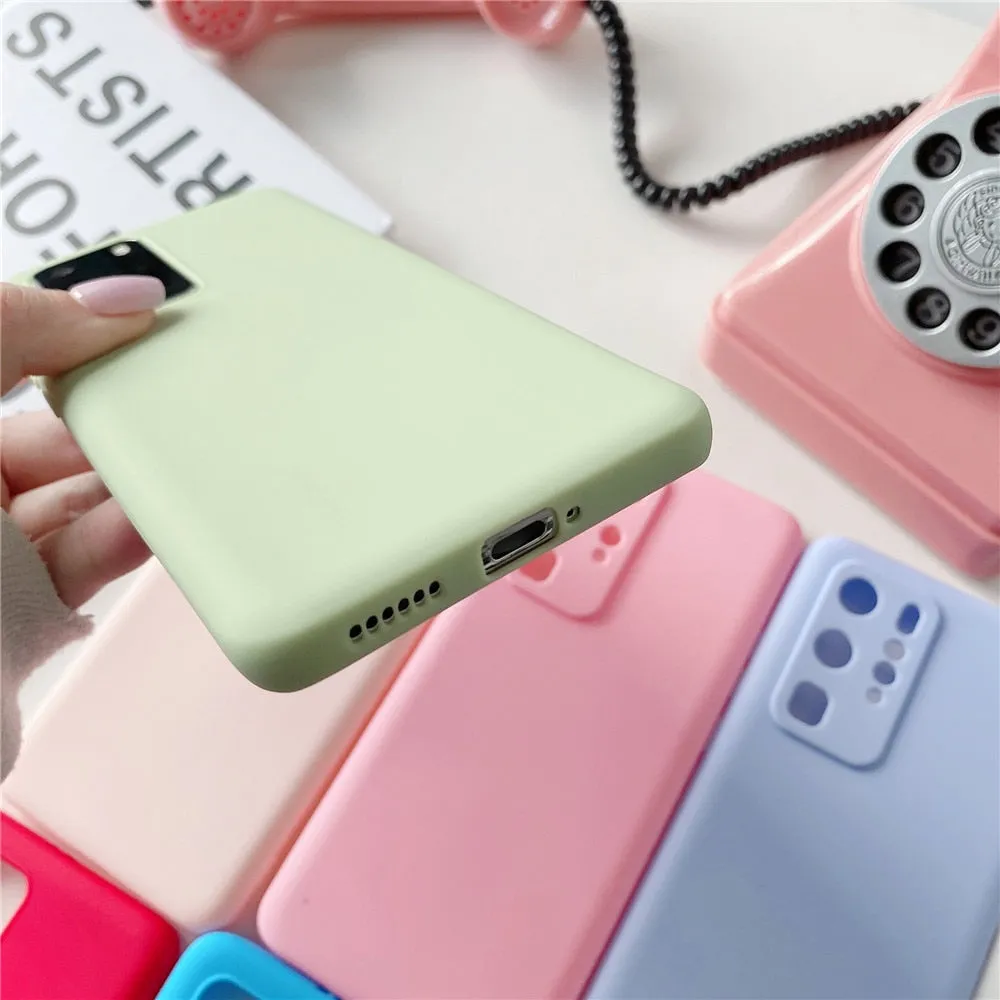 Anymob Samsung Blue Candy Color Phone Case Silicone Back Cover