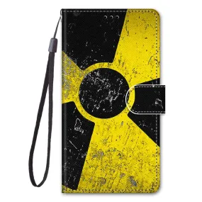Anymob Samsung Case Yellow and Black Luxury Painted Flip Cute Playful Cat Wallet Phone Cover