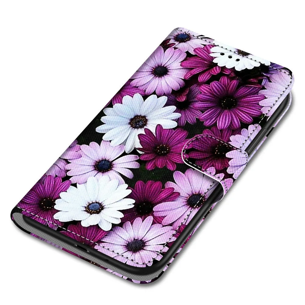Anymob Samsung Case Yellow and Black Luxury Painted Flip Cute Playful Cat Wallet Phone Cover