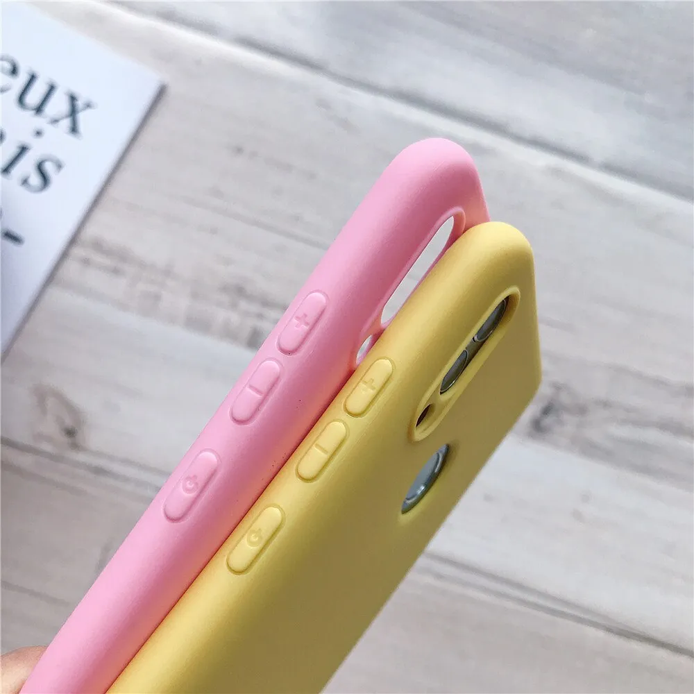 Anymob Samsung Case Yellow Plain Candy Color Mobile Silicone Protective Cover