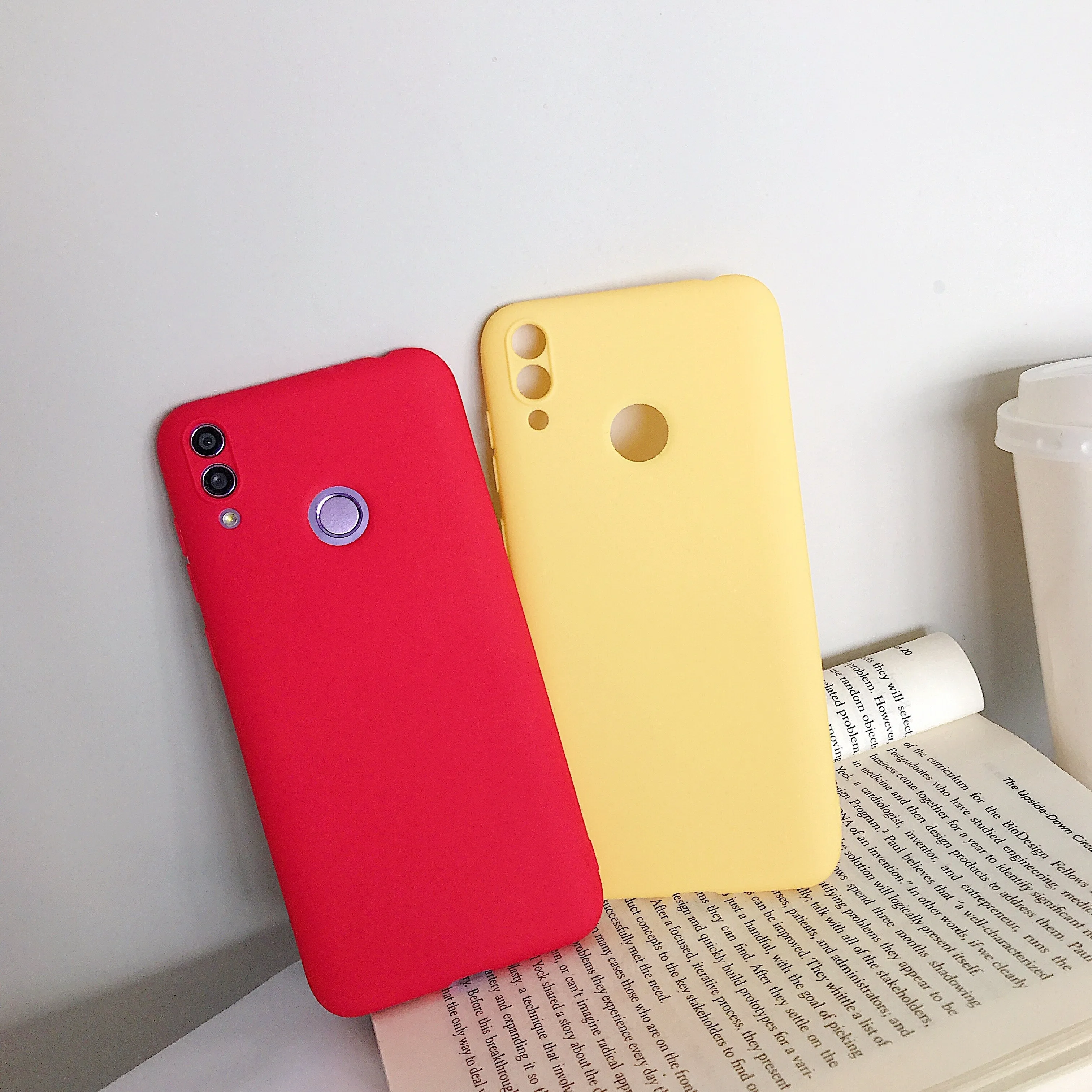 Anymob Samsung Case Yellow Plain Candy Color Mobile Silicone Protective Cover