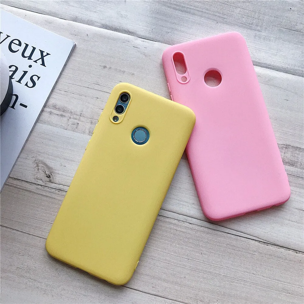 Anymob Samsung Case Yellow Plain Candy Color Mobile Silicone Protective Cover