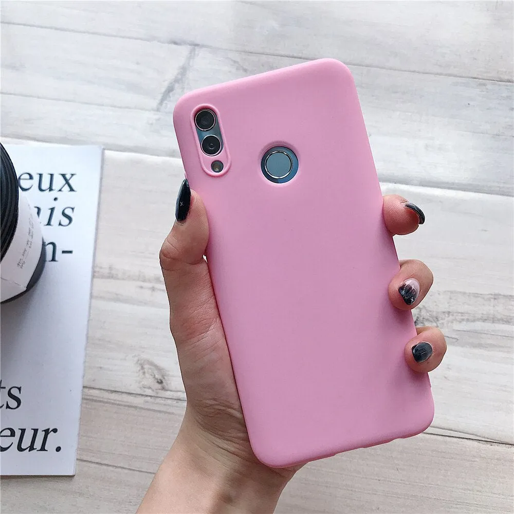 Anymob Samsung Dark Pink Plain Candy Color Mobile Silicone Protective Case