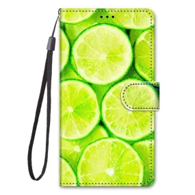 Anymob Samsung Lemons Fashion Painted Flip Phone Case Leather Wallet Cover