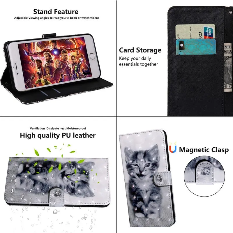Anymob Samsung Puppy Husky Leather Sparkling Case Wallet Flip Magnetic Cover