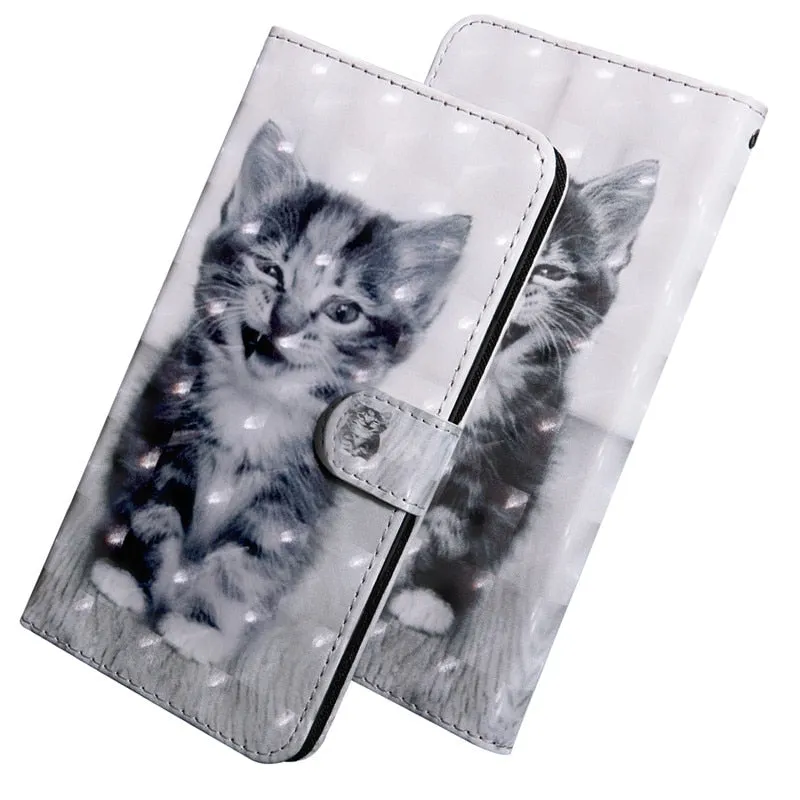 Anymob Samsung Puppy Husky Leather Sparkling Case Wallet Flip Magnetic Cover