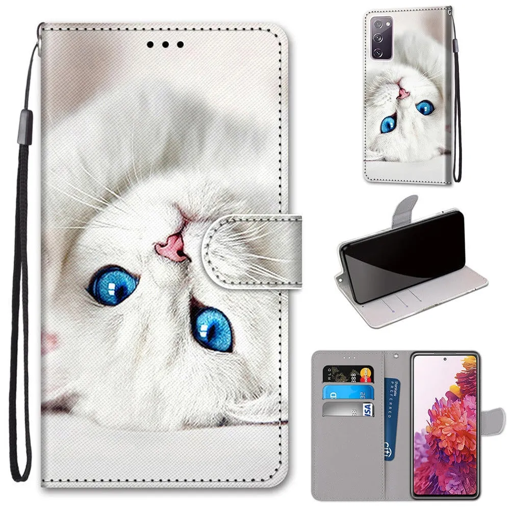 Anymob Samsung Yellow Butterfly Cute Animal Painted Leather Phone Case Flip Wallet Phone Bag Cover