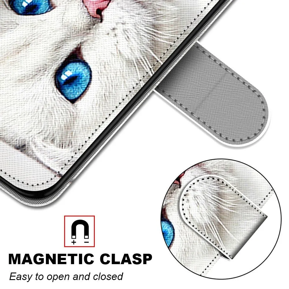 Anymob Samsung Yellow Butterfly Cute Animal Painted Leather Phone Case Flip Wallet Phone Bag Cover