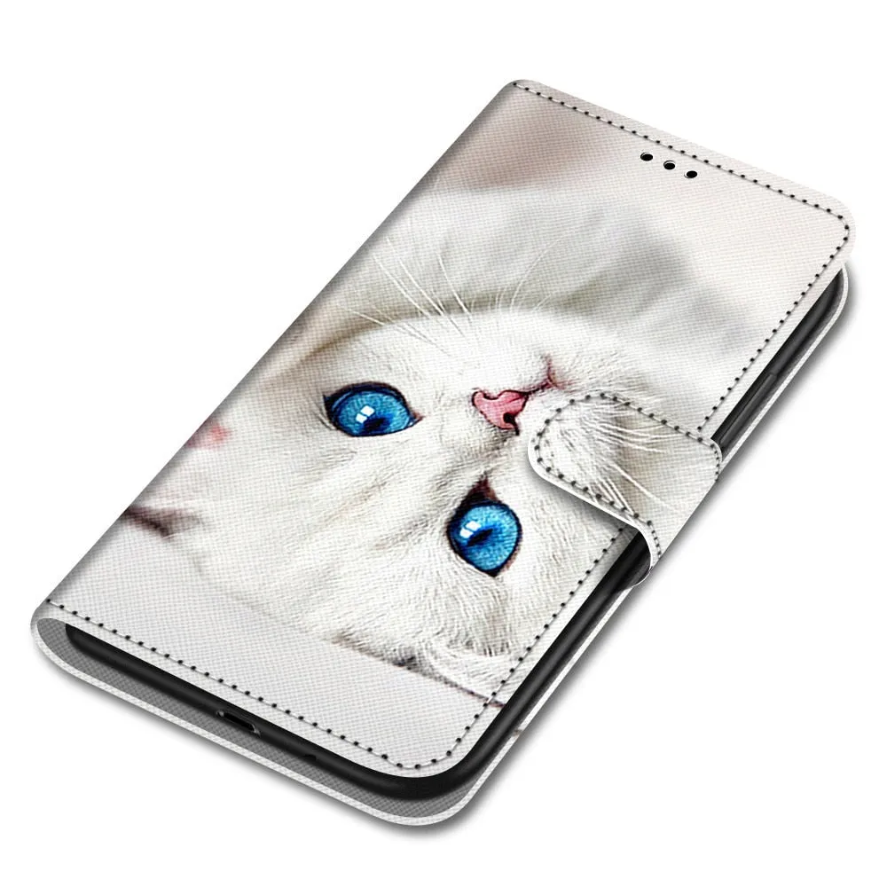 Anymob Samsung Yellow Butterfly Cute Animal Painted Leather Phone Case Flip Wallet Phone Bag Cover