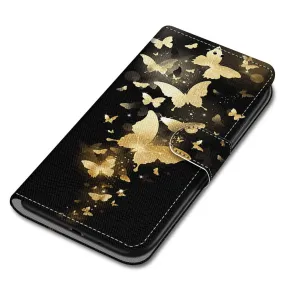 Anymob Samsung Yellow Butterfly Cute Animal Painted Leather Phone Case Flip Wallet Phone Bag Cover