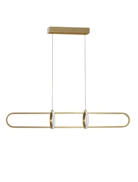 ART Gold Aluminium Ringed Oval Pendant - ID 10092